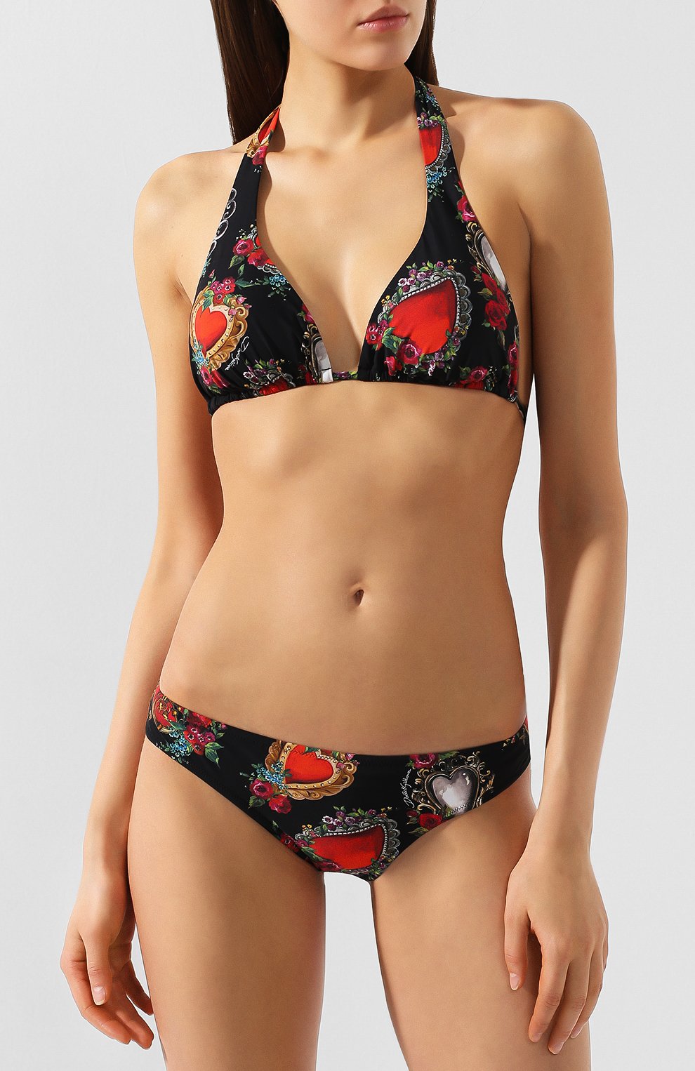 Бра с принтом DOLCE & GABBANA черного цвета по цене 33350 руб., арт. 01A01J/FSGPW, фото 2 Бра с принтом DOLCE & GABBANA, арт. 01A01J/FSGPW, фото 2