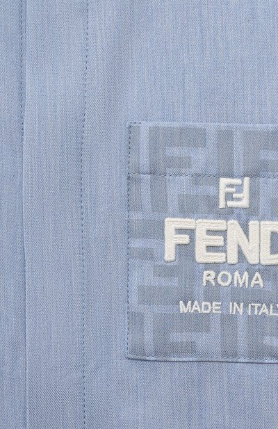 Хлопковая рубашка FENDI голубого цвета по цене 47500 руб., арт. JMC162/AMIX/4-6, фото 3 Хлопковая рубашка FENDI, арт. JMC162/AMIX/4-6, фото 3