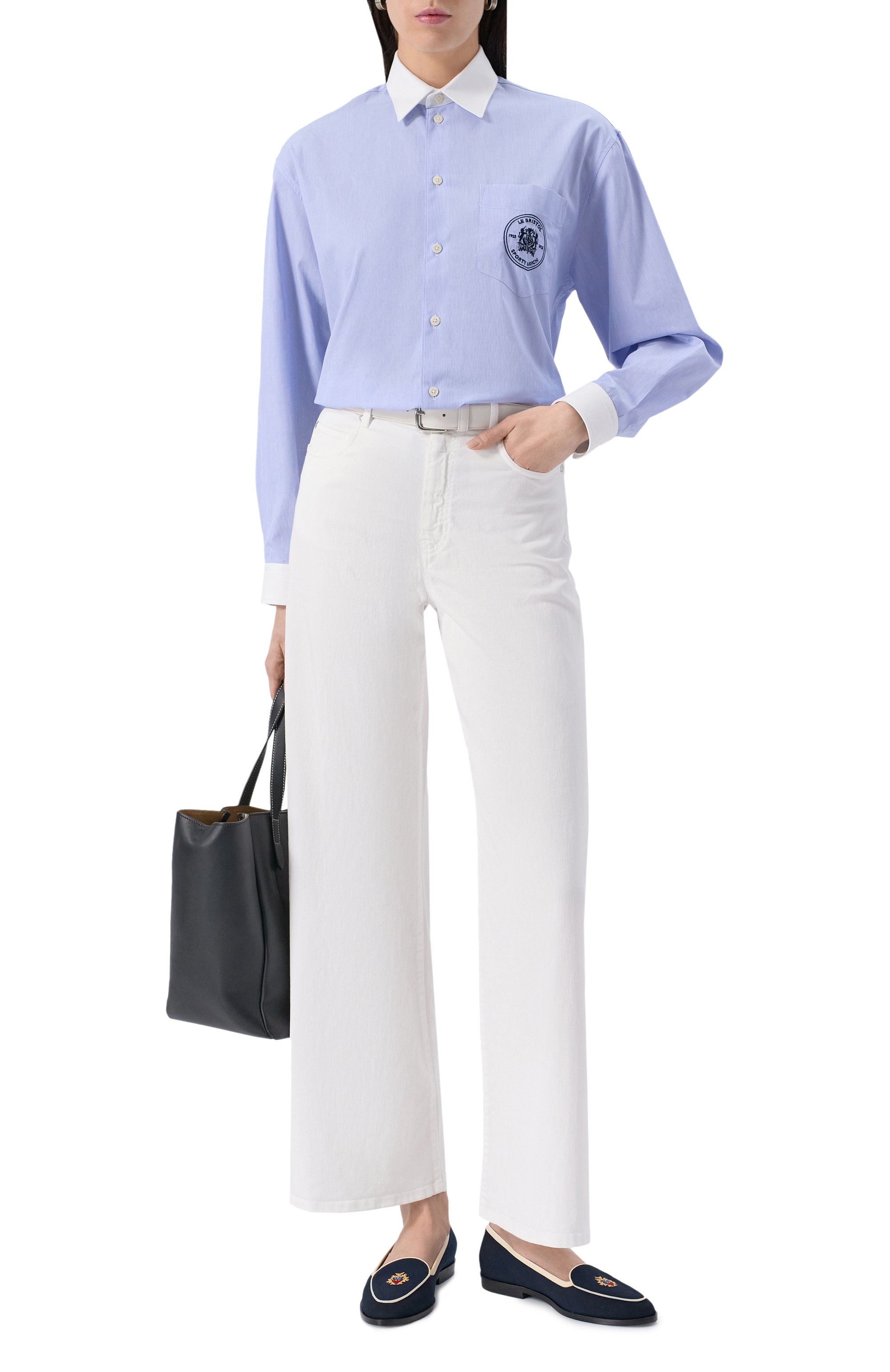 Хлопковая рубашка sporty & rich x le bristol paris SPORTY AND RICH, арт. SI019517654ST41, фото 6