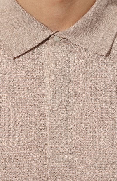 Поло из хлопка и льна ZEGNA, арт. UD372A7/D727, фото 5