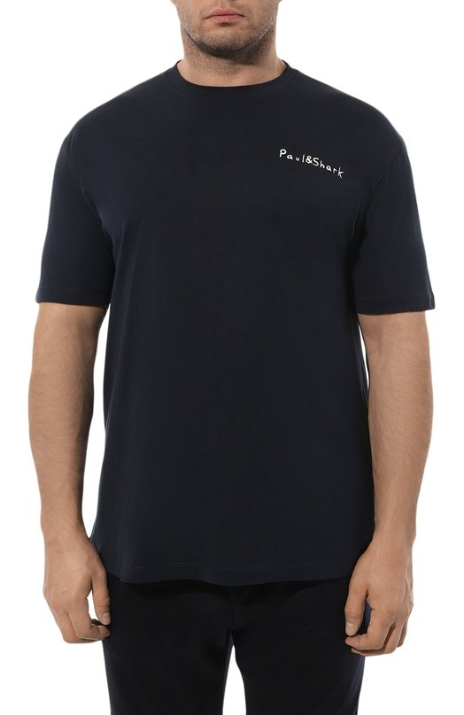 Хлопковая футболка Paul&Shark 24411060/3XL-6XL Синий  24411060/3XL-6XL Фото 3