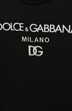 Детская хлопковая футболка DOLCE & GABBANA черного цвета, арт. L4JTEY/G7E5G/2-6 | Фото 3 (Рукава: Короткие; Региональные ограничения белый список (Axapta Mercury): Не проставлено; Материал сплава: Проставлено; Нос: Не проставлено; Материал внешний: Хлопок; Драгоценные камни: Проставлено; Ростовка одежда: 2 года | 92 см, 3 года | 98 см, 4 года | 104 см, 5 лет | 110 см, 6 лет | 116 см)