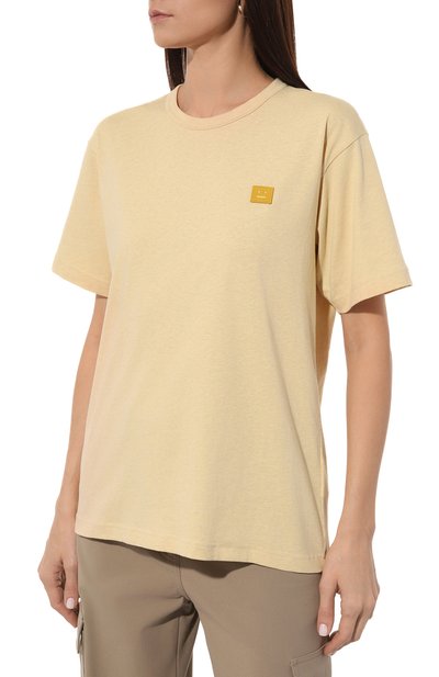 Хлопковая футболка ACNE STUDIOS желтого цвета по цене 16850 руб., арт. FA-UX-TSHI000013, фото 3 Хлопковая футболка ACNE STUDIOS, арт. FA-UX-TSHI000013, фото 3
