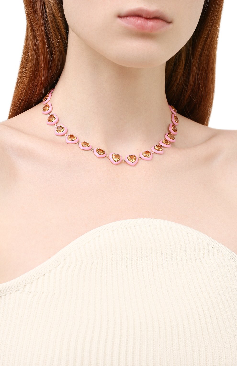 Ожерелье с сердцами из цитрина MOONKA, арт. crg-nl5-ctr, фото 2