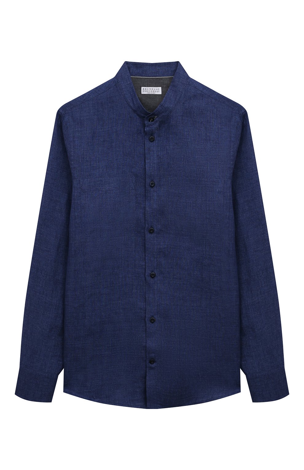 Льняная рубашка BRUNELLO CUCINELLI темно-синего цвета по цене 29350 руб., арт. BB650C330C, фото 1 Льняная рубашка BRUNELLO CUCINELLI, арт. BB650C330C, фото 1