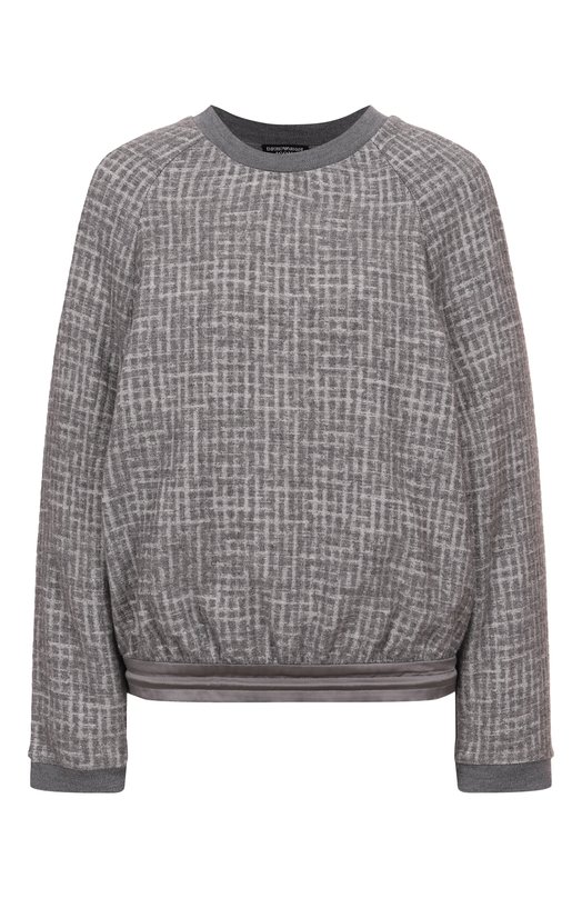 Свитшот из вискозы и шерсти Emporio Armani EW002240/TE15784 Серый EW002240/TE15784