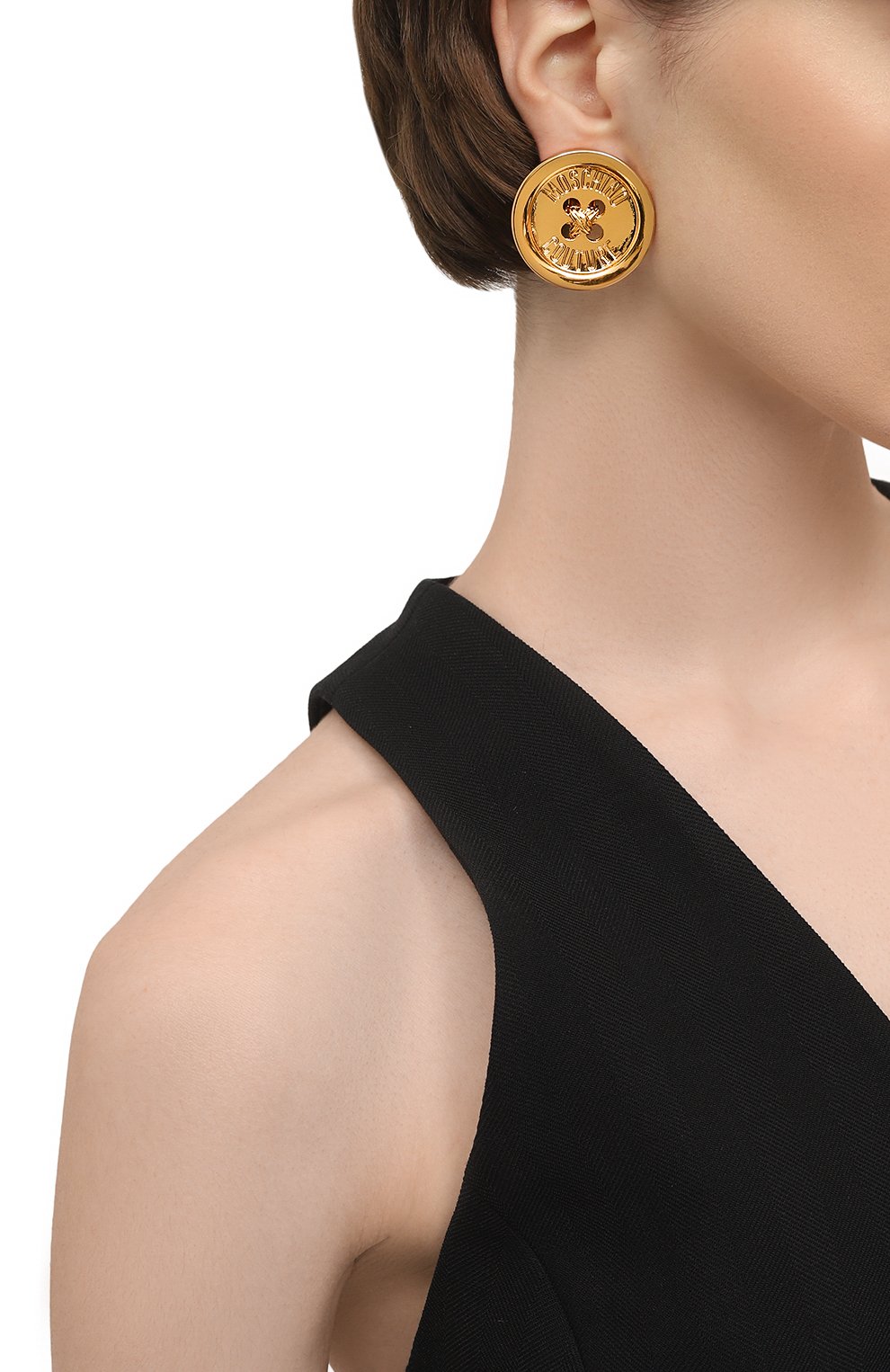 Клипсы MOSCHINO золотого цвета по цене 21600 руб., арт. 71 A9161 8404, фото 2 Клипсы MOSCHINO, арт. 71 A9161 8404, фото 2