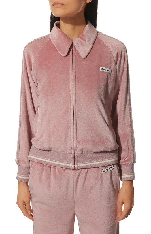 Бомбер из вискозы Miu Miu MJL791-1ZVA-F0E18 Розовый  MJL791-1ZVA-F0E18 Фото 3