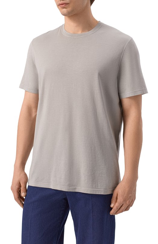 Футболка из хлопка и кашемира Kiton UMK0872 Серый  UMK0872 Фото 3
