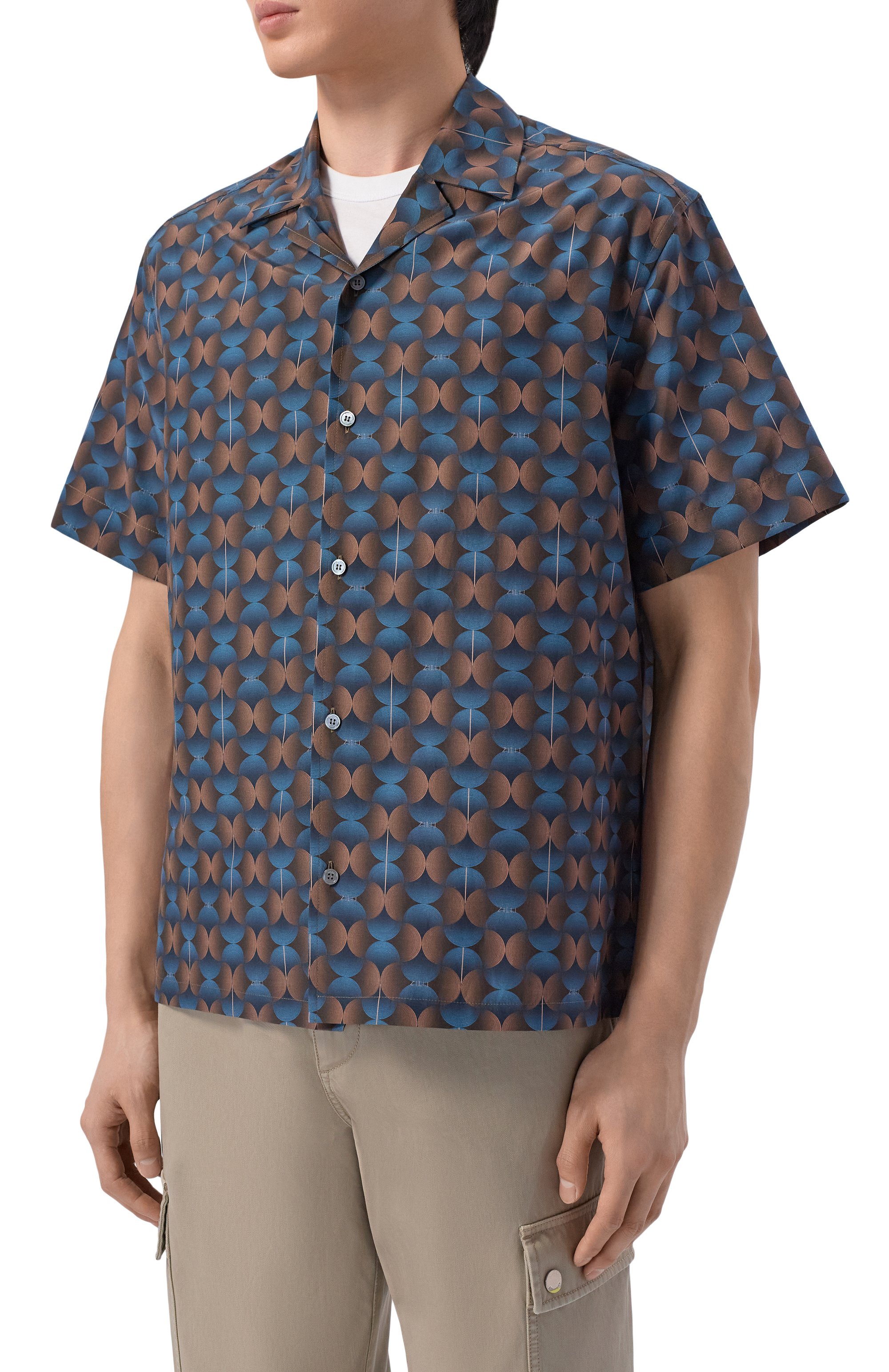 Рубашка из хлопка и шелка ZILLI, арт. ZSSH8BM0107I2128F, фото 3