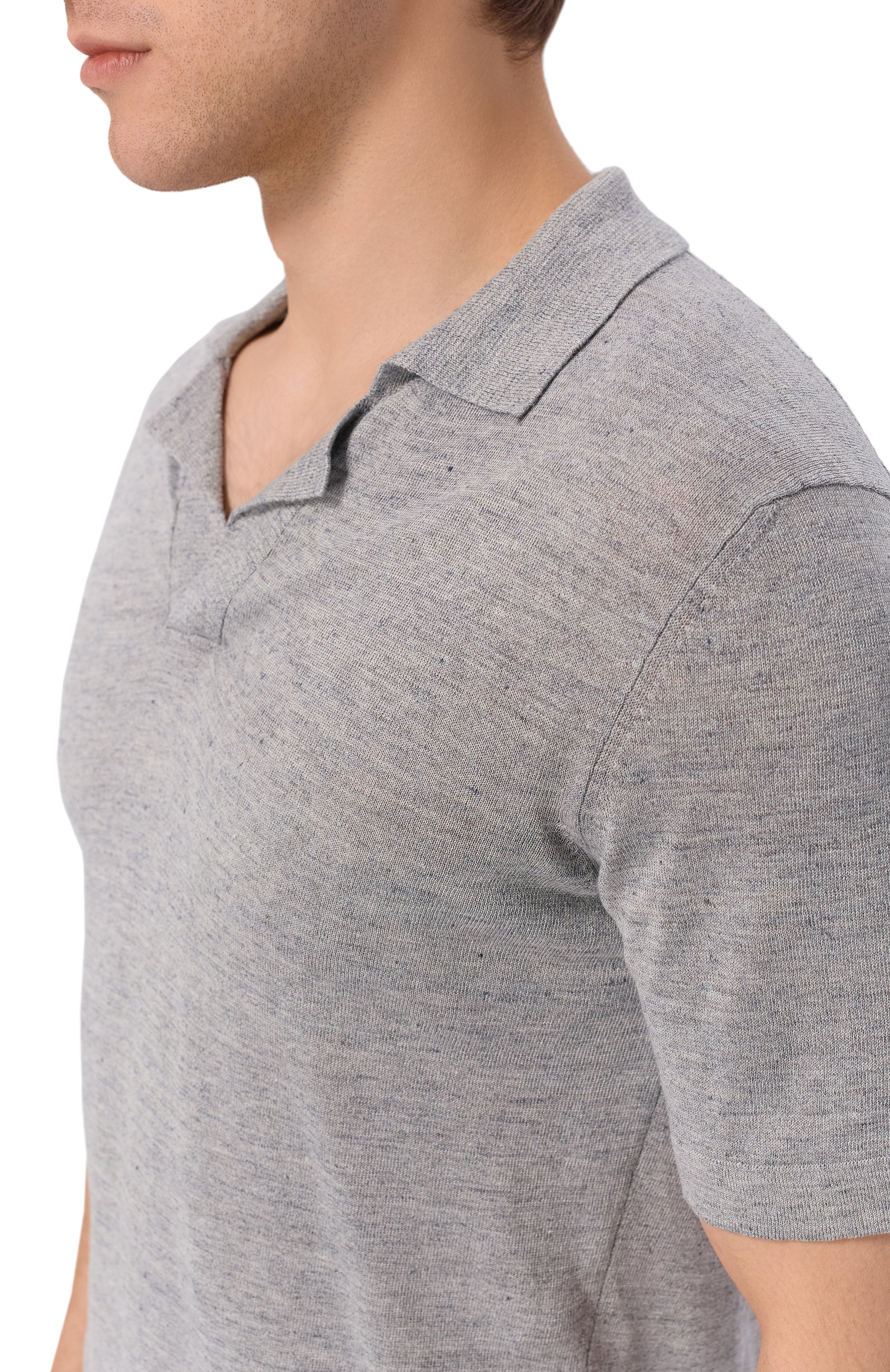 Поло изо льна и шелка ANDREA CAMPAGNA, арт. M5426-8087, фото 5