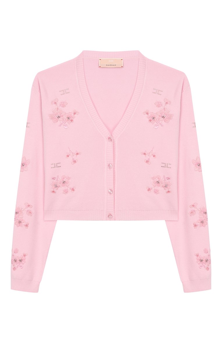 Детский кардиган из вискозы ELISABETTA FRANCHI LA MIA BAMBINA светло-розового цвета, арт. EFMA157C/FL060/4A-8A | Фото 1 (Рукава: Длинные; Материал внешний: Вискоза; Девочки Кросс-КТ: Кардиган-одежда; Автоматизация ТО: Проставлено; Автоматизация состава: Проставлено; Ростовка одежда: 6 лет | 116 см, 8 лет | 128 см)