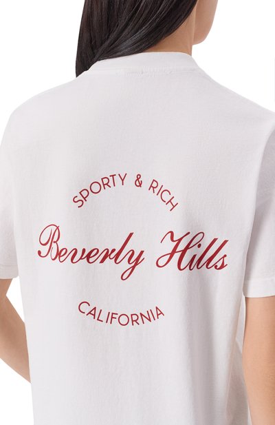 Хлопковая футболка SPORTY AND RICH, арт. T004364257WH01, фото 5