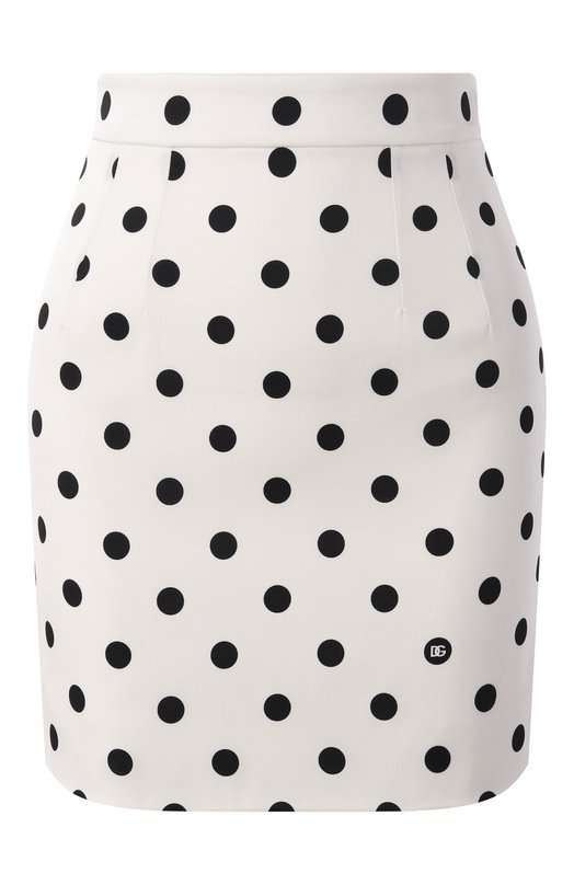 Шелковая юбка Dolce & Gabbana F4CWAT/FSA62 Чёрно-белый F4CWAT/FSA62
