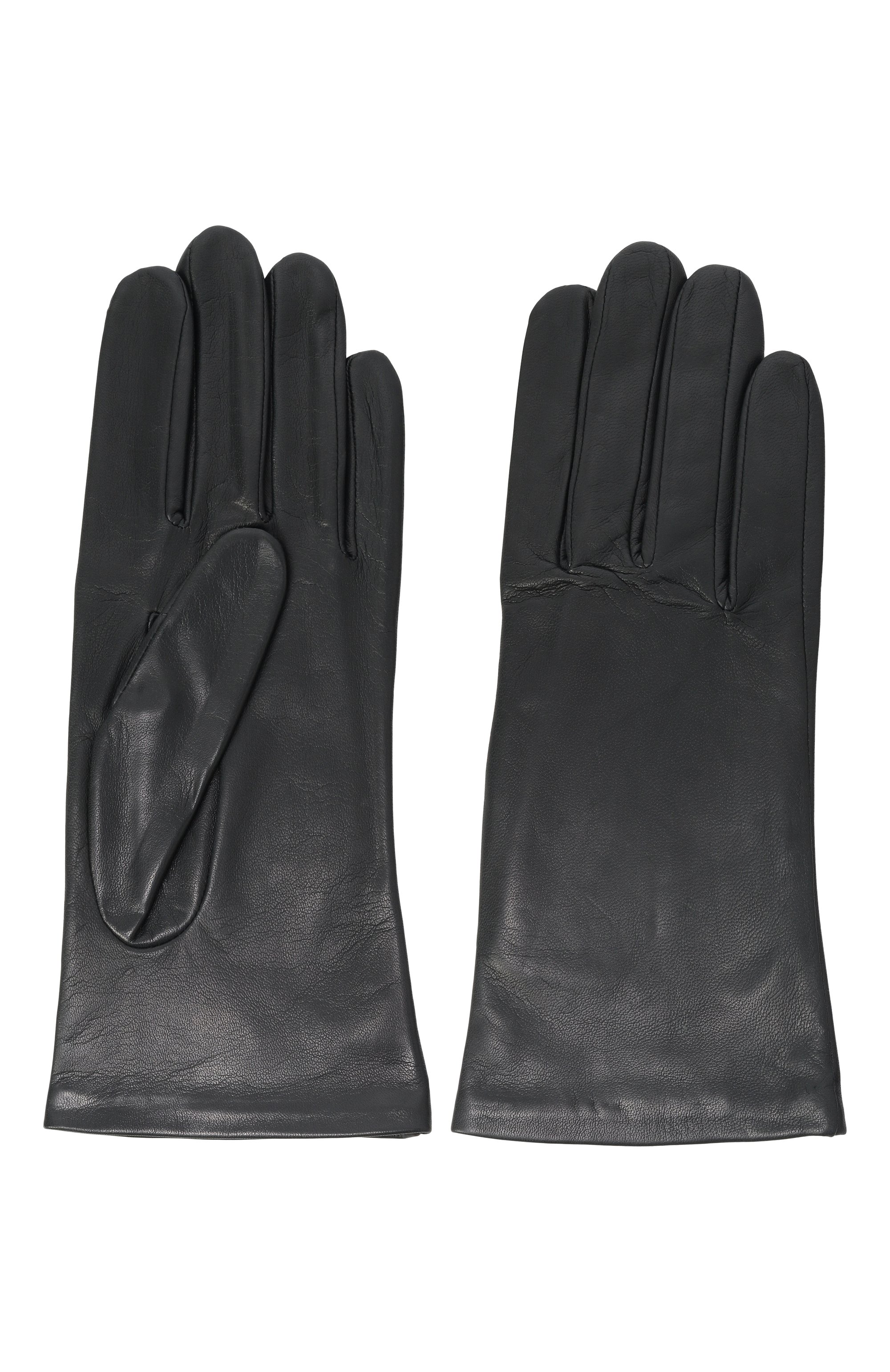 Кожаные перчатки AGNELLE темно-серого цвета по цене 18800 руб., арт. INES/S, фото 2 Кожаные перчатки AGNELLE, арт. INES/S, фото 2