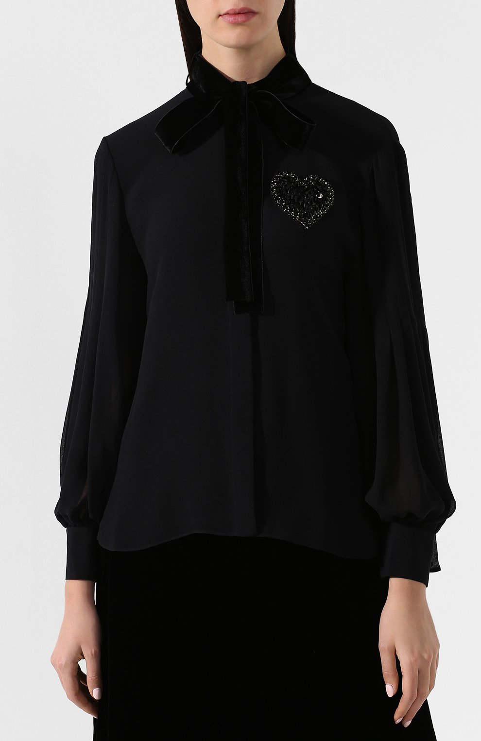 Шелковая блузка с бантом FENDI, арт. FS7018 A3MV, фото 3