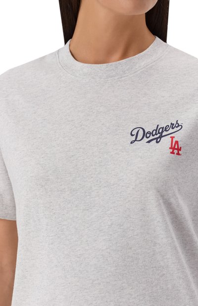 Хлопковая футболка sporty & rich x la dodgers SPORTY AND RICH, арт. T0043627666GY03, фото 5
