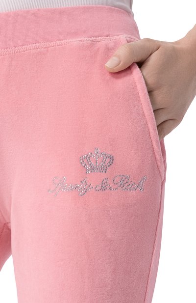Хлопковые брюки SPORTY AND RICH, арт. PA067716689PI07/JUICY SCRIPT VEL0UR SWEATPANT, фото 5