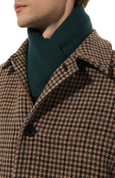 Шерстяной шарф WOOLRICH темно-зеленого цвета по цене 12700 руб., арт. CFW0AC0167MRUF0663, фото 2 Шерстяной шарф WOOLRICH, арт. CFW0AC0167MRUF0663, фото 2