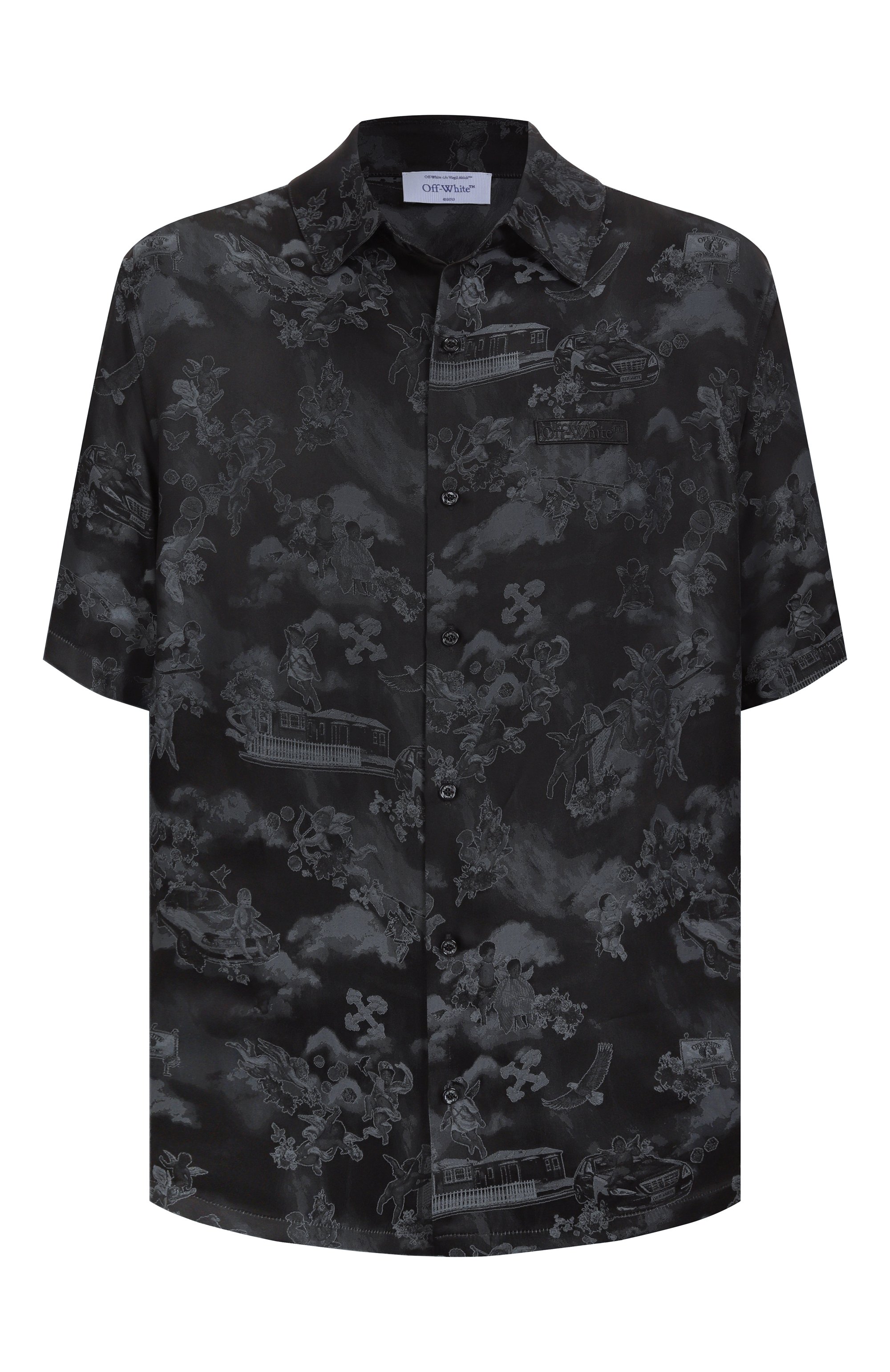 Рубашка OFF-WHITE черного цвета по цене 72800 руб., арт. 0MGG013S25FAB005, фото 1 Рубашка OFF-WHITE, арт. 0MGG013S25FAB005, фото 1