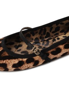 Женские текстильные балетки vally DOLCE & GABBANA леопардового цвета, арт. CB0246/A6L96 | Фото 7 (Материал внешний: Текстиль; Драгоценные камни: Проставлено; Материал внутренний: Натуральная кожа; Материал сплава: Проставлено; Подошва: Плоская)