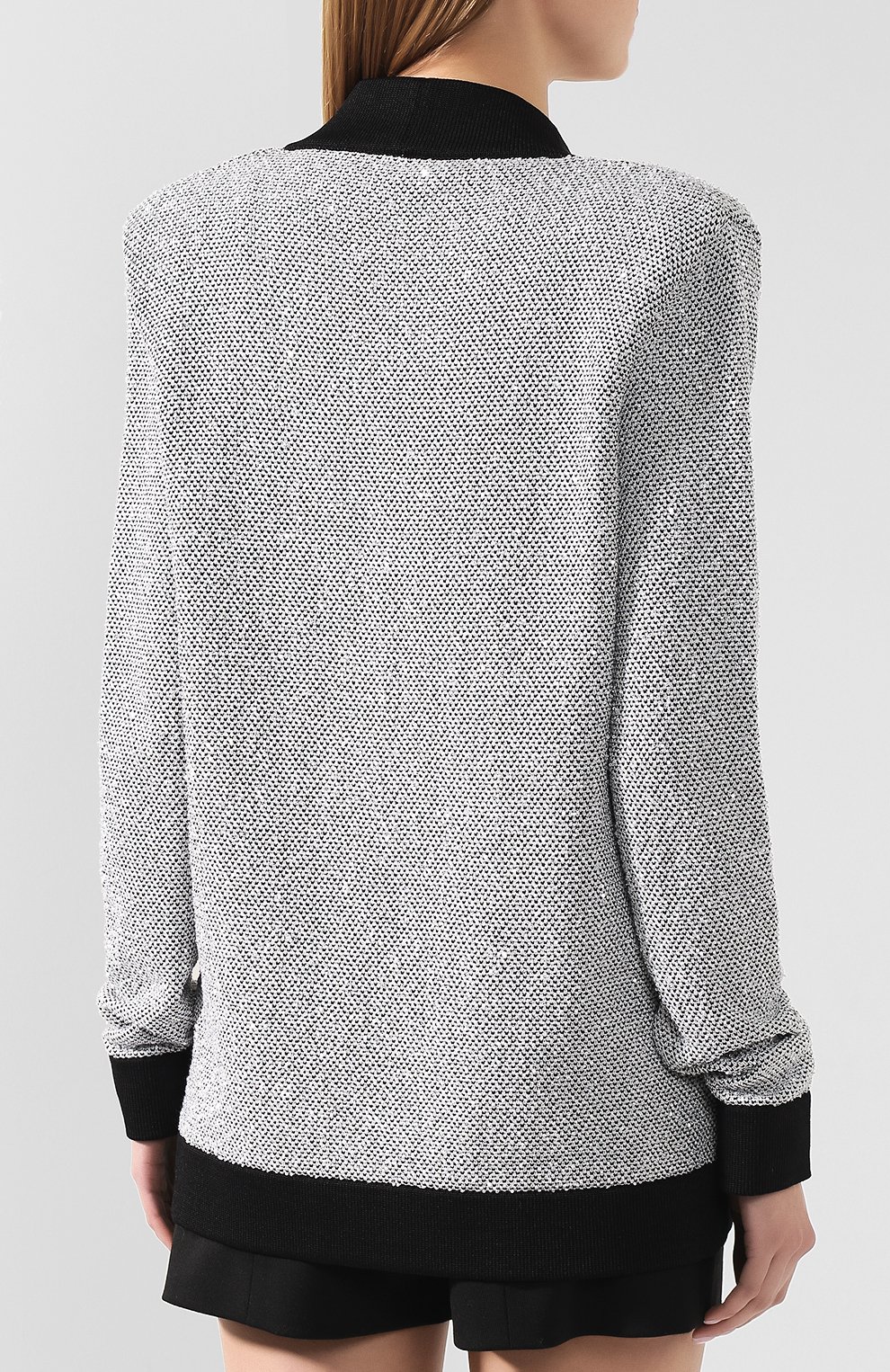 Кардиган BALMAIN серебряного цвета по цене 214500 руб., арт. TF17557/K049, фото 4 Кардиган BALMAIN, арт. TF17557/K049, фото 4