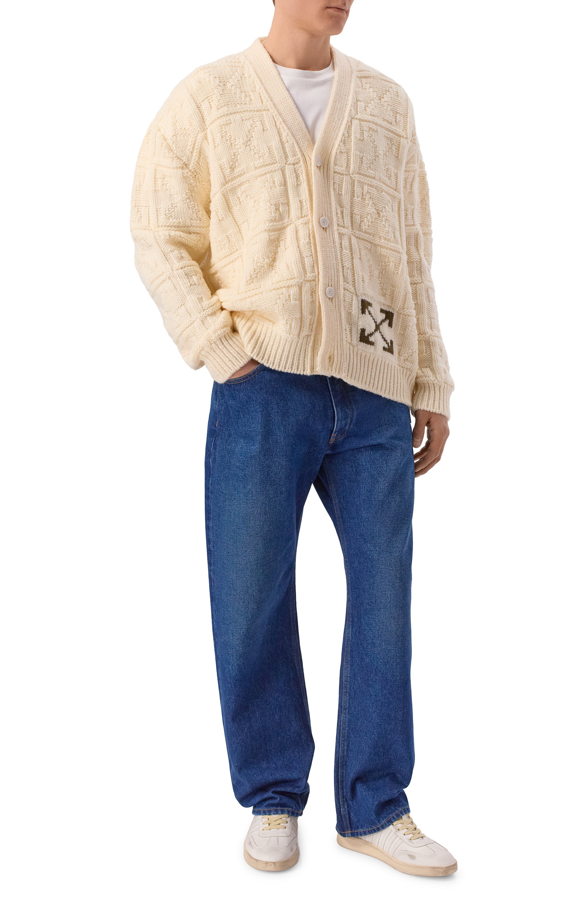 Шерстяной кардиган OFF-WHITE, арт. 0MHB02LF25KNI001, фото 2