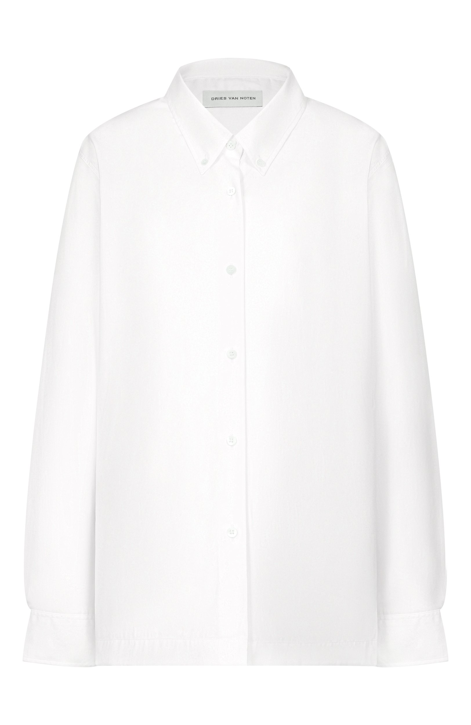 Хлопковая рубашка DRIES VAN NOTEN белого цвета по цене 56350 руб., арт. 130703/4314, фото 1 Хлопковая рубашка DRIES VAN NOTEN, арт. 130703/4314, фото 1