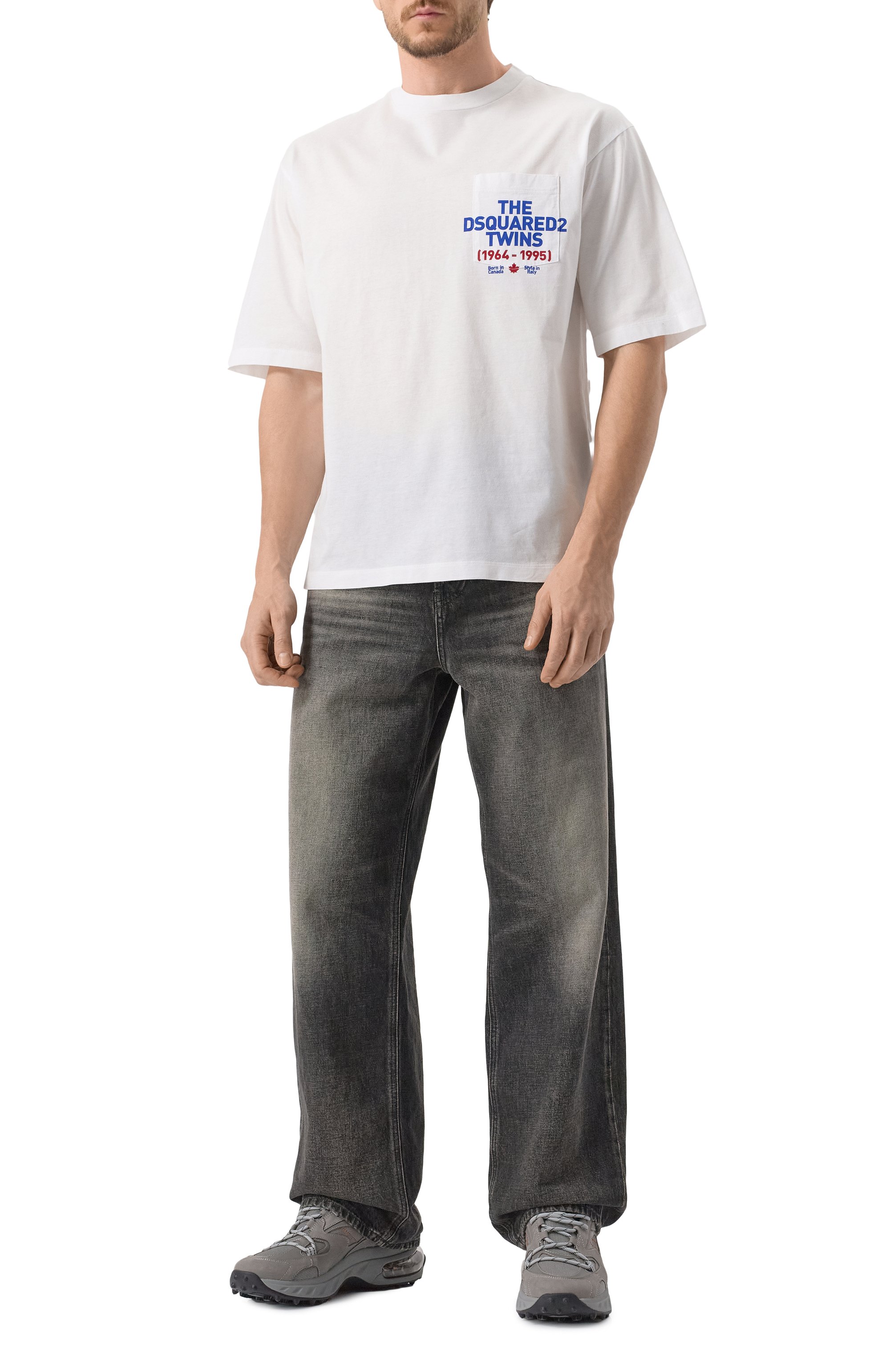 Хлопковая футболка DSQUARED2 белого цвета по цене 35150 руб., арт. S74GD1407/S23009, фото 2 Хлопковая футболка DSQUARED2, арт. S74GD1407/S23009, фото 2