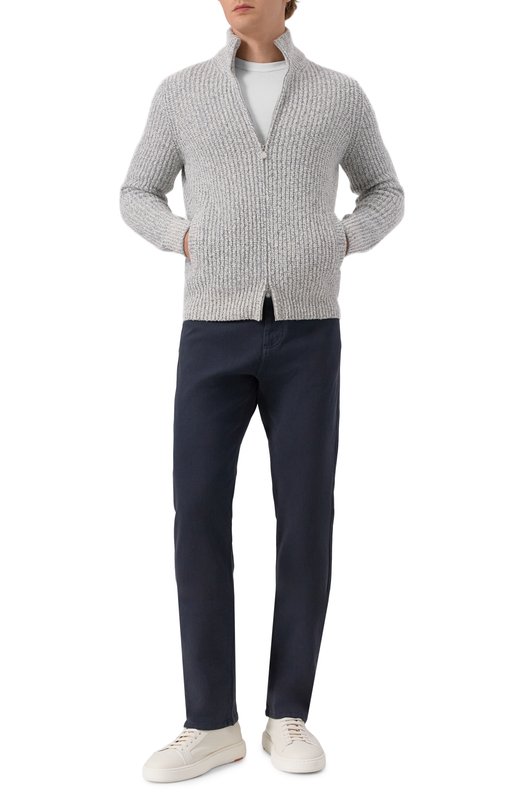 Кардиган из шерсти и шелка Brunello Cucinelli MRI55511 Голубой  MRI55511 Фото 2