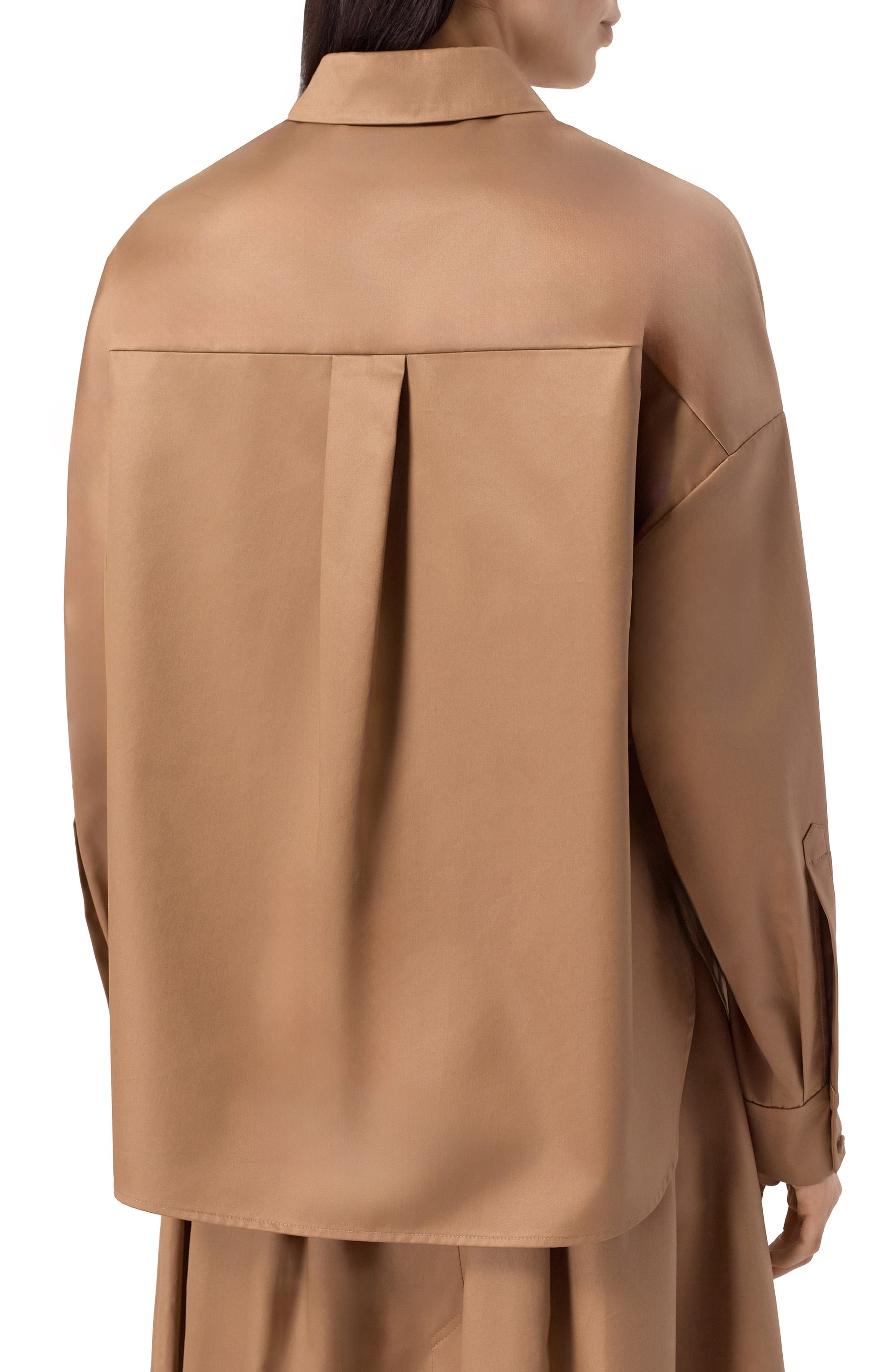 Хлопковая рубашка AKHMADULLINA коричневого цвета по цене 129900 руб., арт. 1125.2BL325/C612, фото 4 Хлопковая рубашка AKHMADULLINA, арт. 1125.2BL325/C612, фото 4