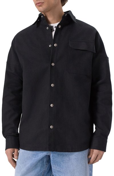 Хлопковая куртка-рубашка PALM ANGELS, арт. PMES044C99FAB001, фото 3