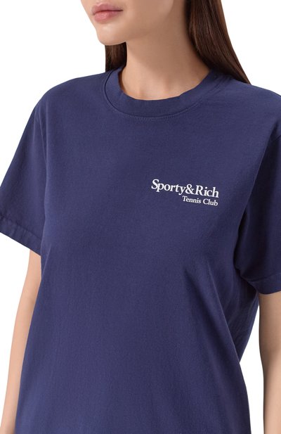 Хлопковая футболка SPORTY AND RICH, арт. T0043621425BL106, фото 5