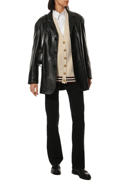 Кашемировый кардиган CELINE светло-бежевого цвета по цене 262500 руб., арт. 2A76P3340, фото 2 Кашемировый кардиган CELINE, арт. 2A76P3340, фото 2
