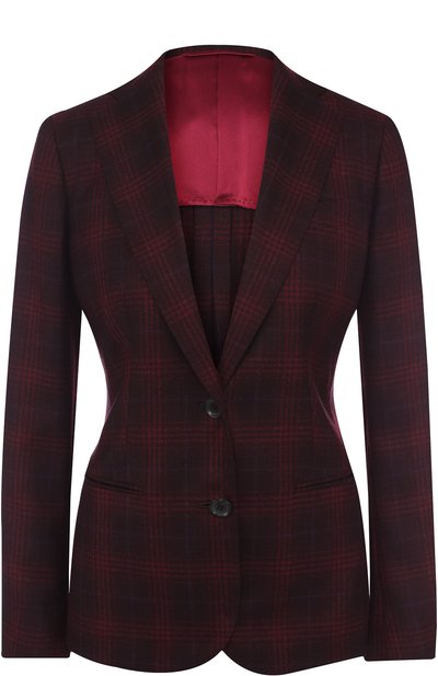 Женский приталенный кашемировый жакет в клетку KITON, арт. D23501K01R32
