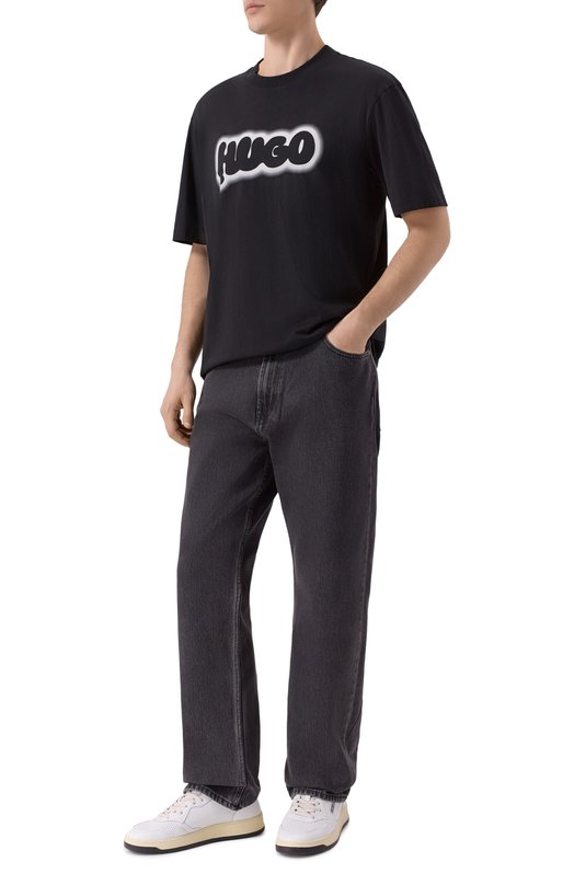 Хлопковая футболка HUGO Blue 50549155 Чёрный  50549155 Фото 2