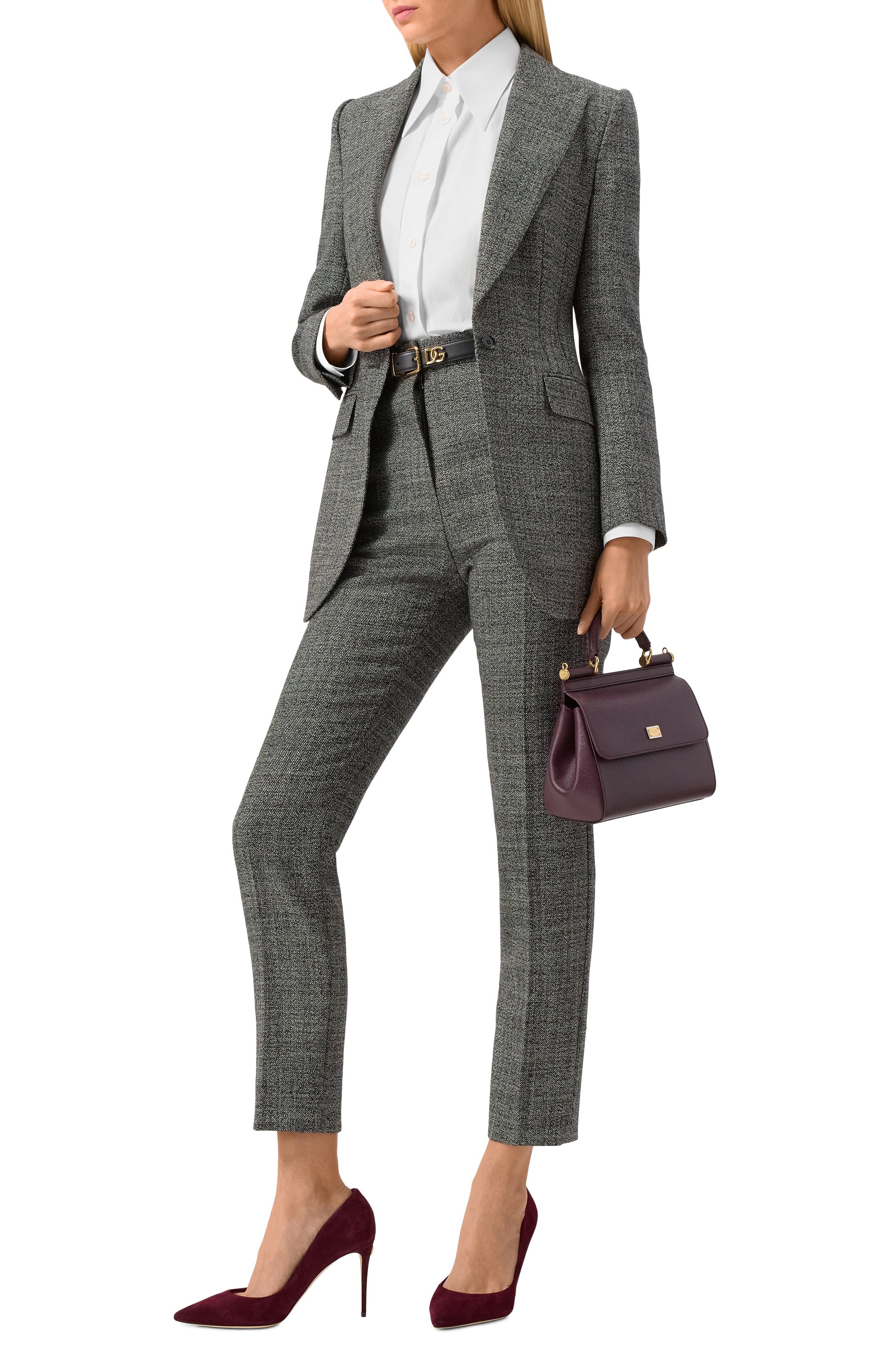 Шерстяные брюки DOLCE & GABBANA серого цвета по цене 95500 руб., арт. FTAM2T/FM2G4, фото 2 Шерстяные брюки DOLCE & GABBANA, арт. FTAM2T/FM2G4, фото 2