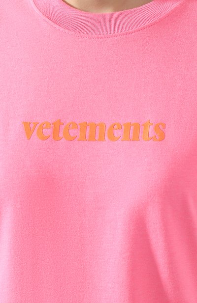 Футболка VETEMENTS, арт. SS20TR305 1610/W/FLU0 PINK, фото 5