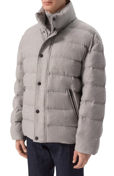 Пуховик из шерсти и кашемира KITON серого цвета по цене 577000 руб., арт. UGK191K0228L, фото 3 Пуховик из шерсти и кашемира KITON, арт. UGK191K0228L, фото 3