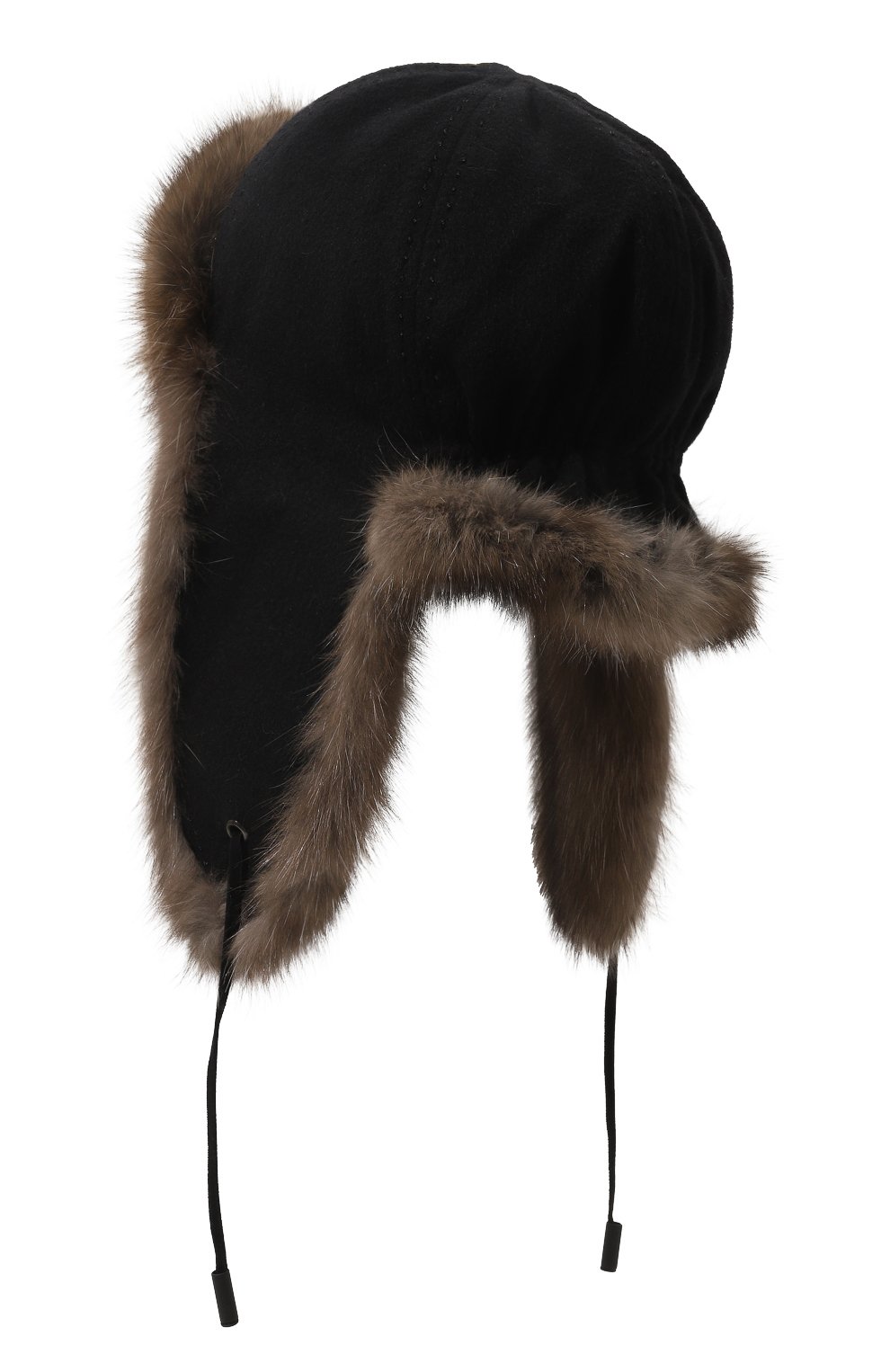 Кашемировая шапка-ушанка с мехом соболя BLACK SABLE, арт. BS-47CF7, фото 2
