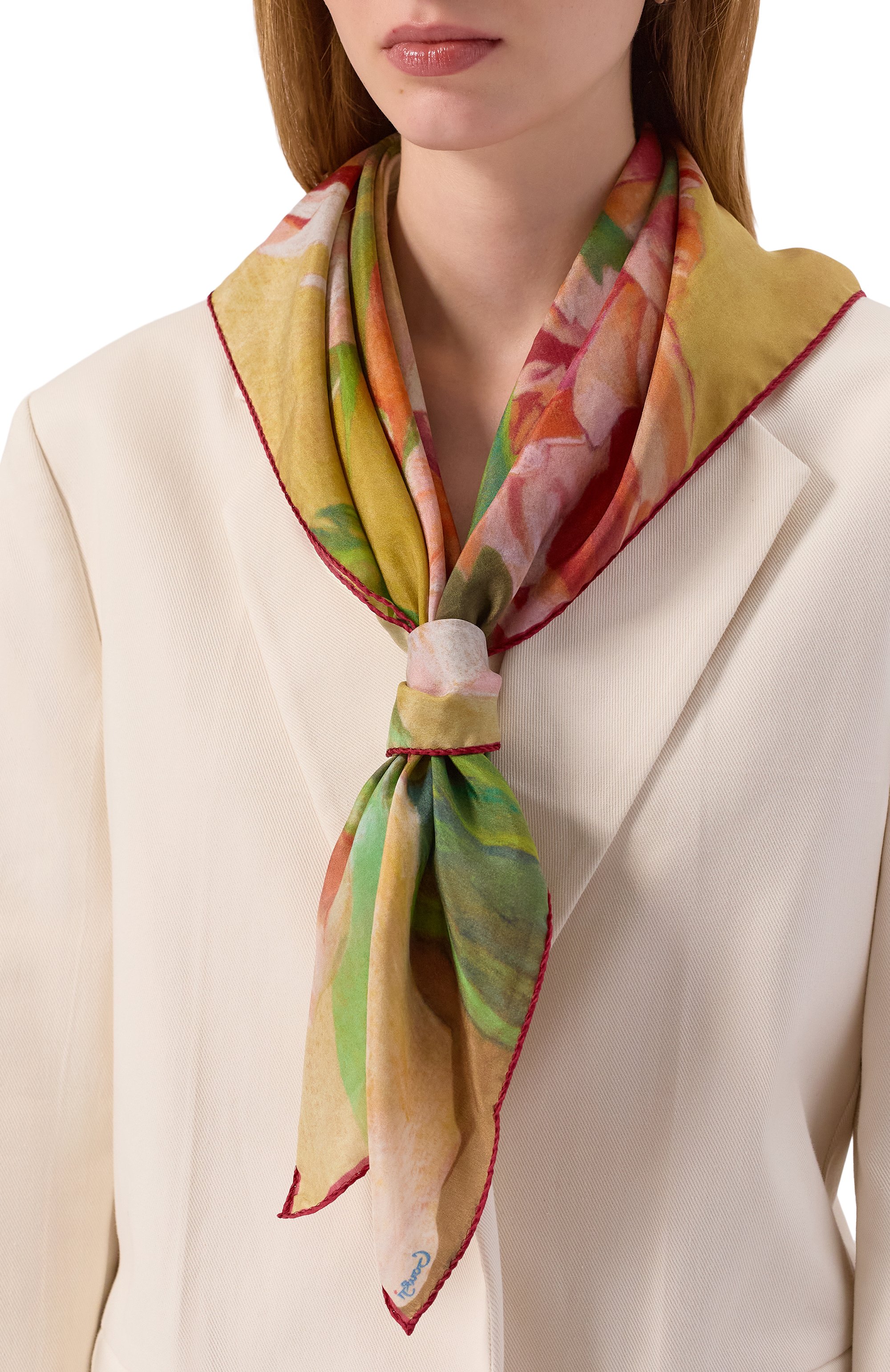 Шелковый платок розы GOURJI, арт. 91151737/5591172, фото 2