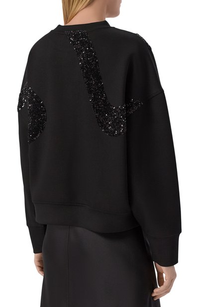 Свитшот с отделкой пайетками EMPORIO ARMANI черного цвета по цене 55850 руб., арт. EW004669/AF25807, фото 4 Свитшот с отделкой пайетками EMPORIO ARMANI, арт. EW004669/AF25807, фото 4