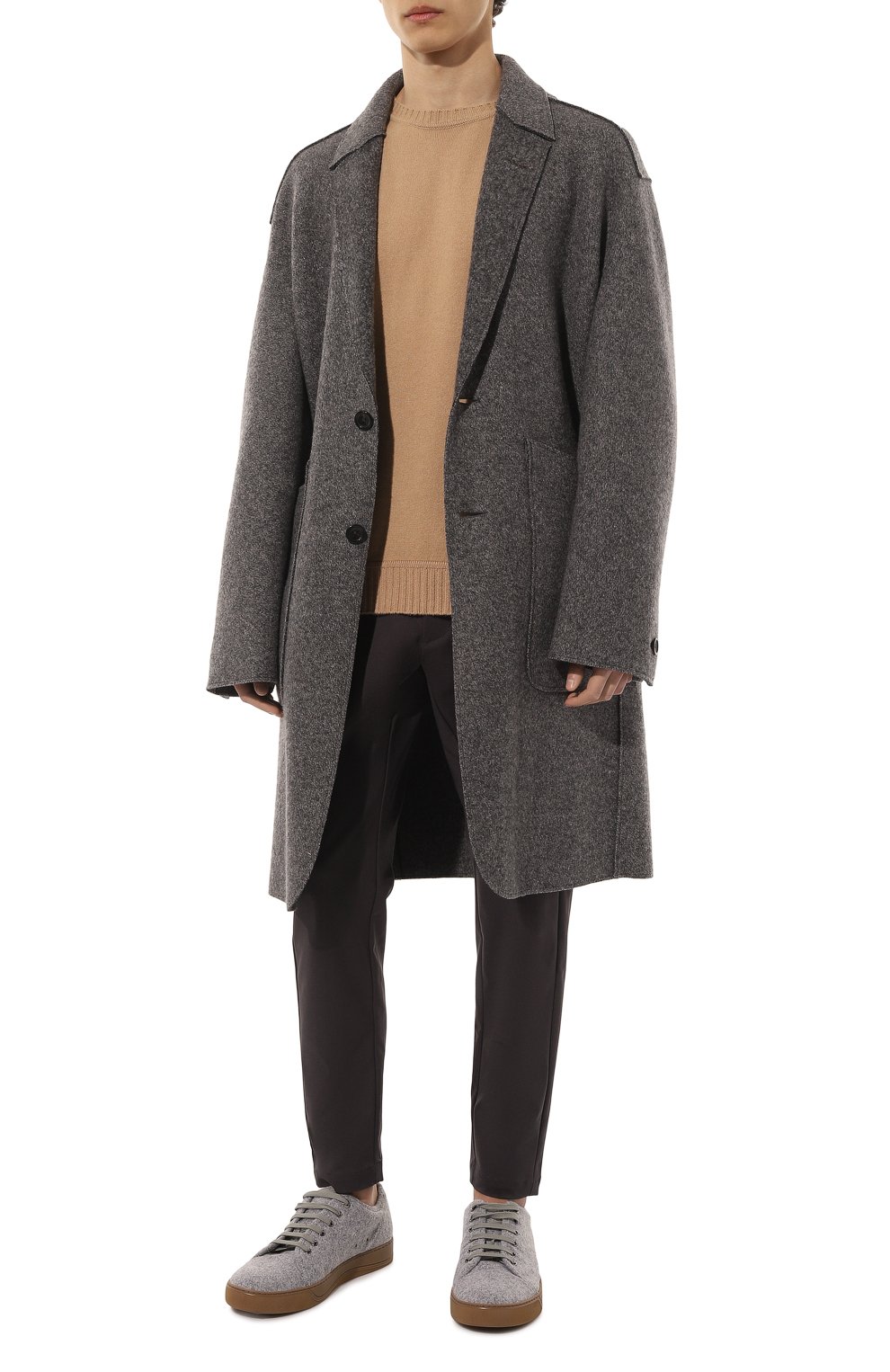 Хлопковые брюки KAZUYUKI KUMAGAI темно-серого цвета по цене 48650 руб., арт. AP22-009, фото 2 Хлопковые брюки KAZUYUKI KUMAGAI, арт. AP22-009, фото 2