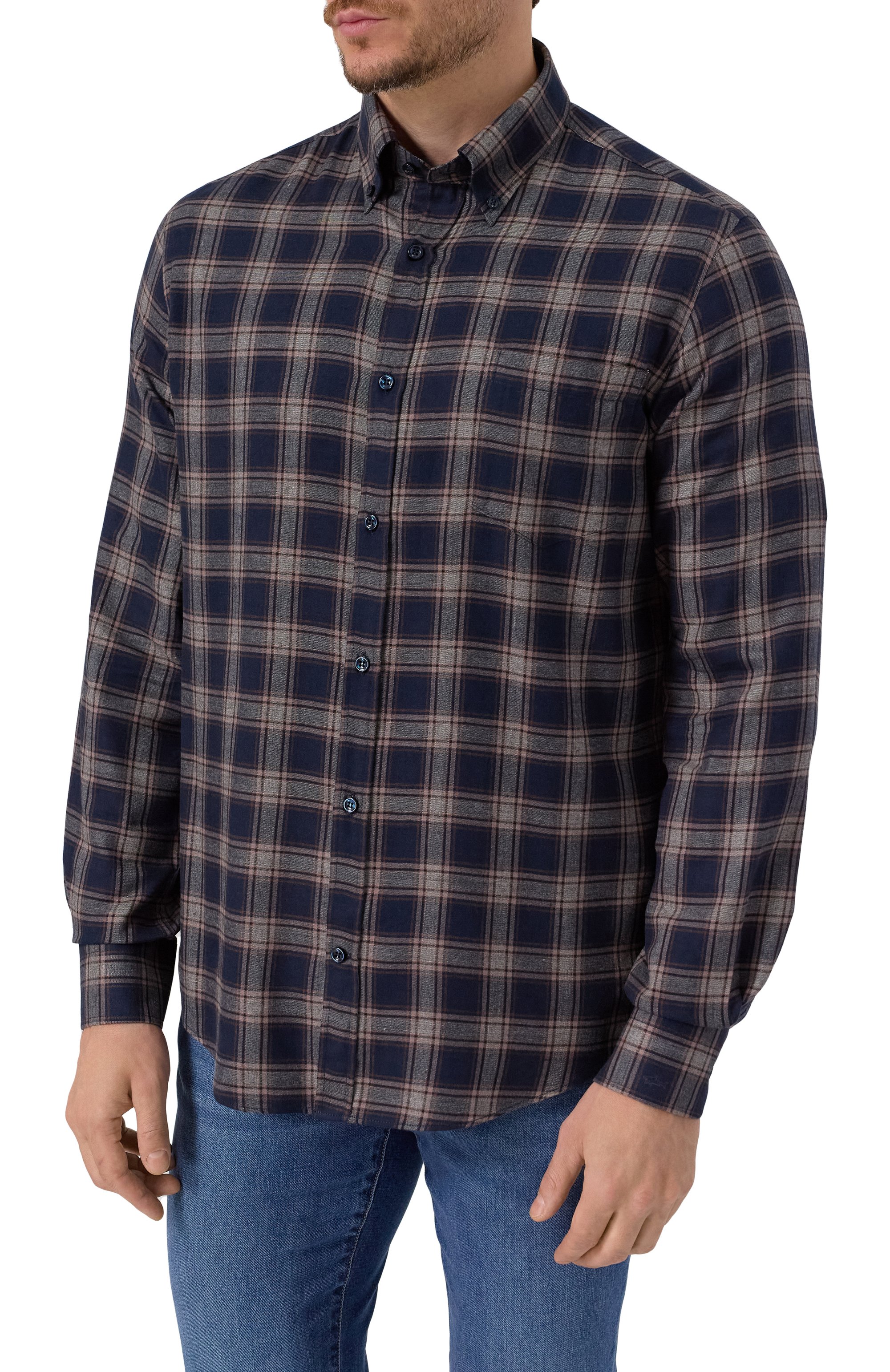 Рубашка из вискозы PAUL&SHARK темно-синего цвета по цене 35450 руб., арт. 15313126, фото 3 Рубашка из вискозы PAUL&SHARK, арт. 15313126, фото 3