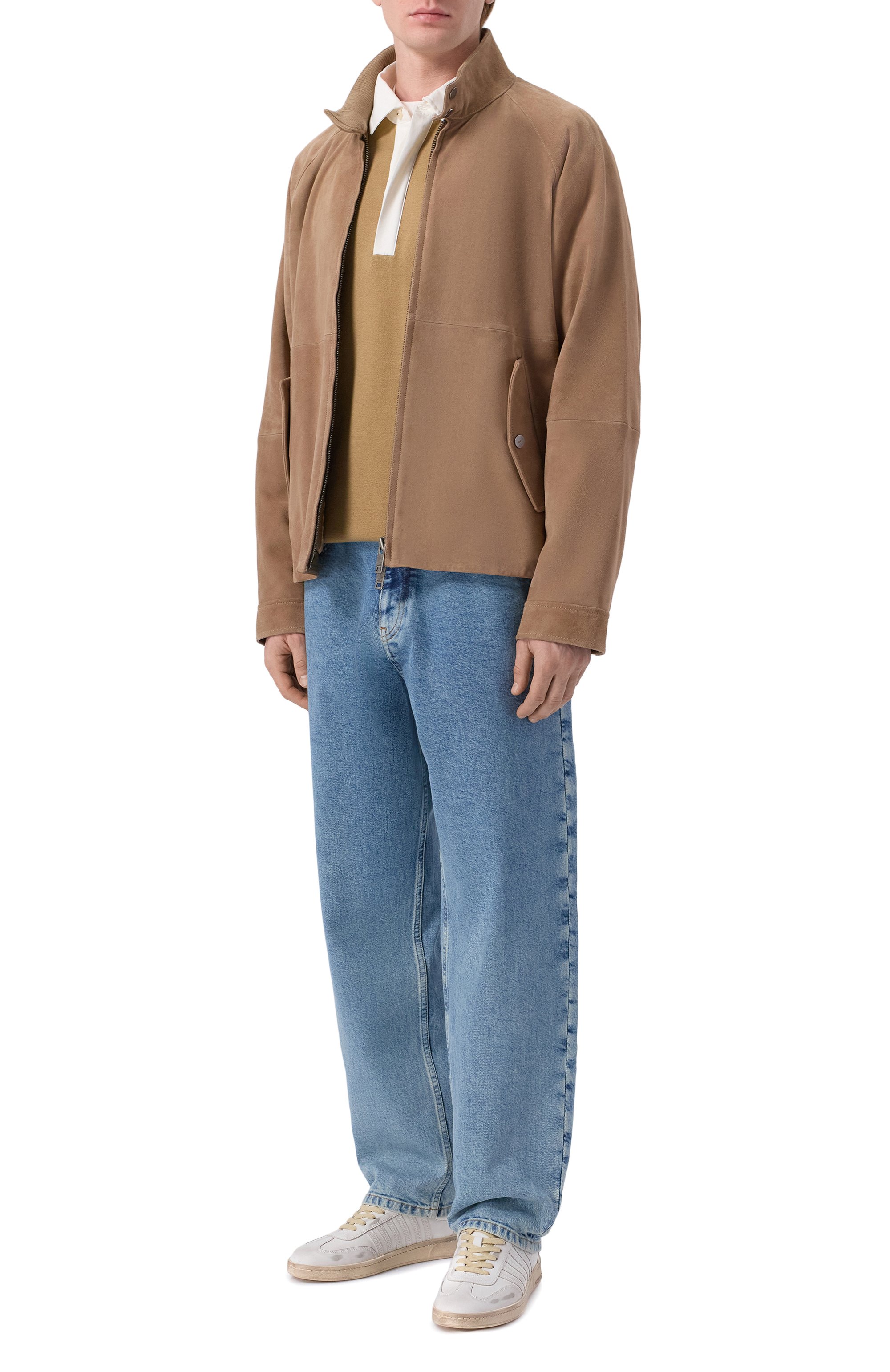 Поло из хлопка и шерсти BOSS темно-бежевого цвета по цене 34950 руб., арт. 50555127, фото 2 Поло из хлопка и шерсти BOSS, арт. 50555127, фото 2