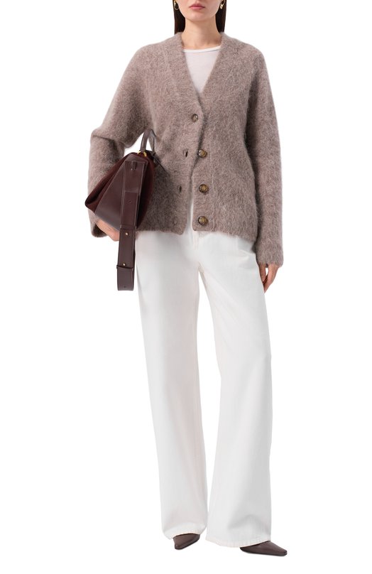 Шерстяной кардиган Loulou de Saison LYNN Бежевый  LYNN Фото 2