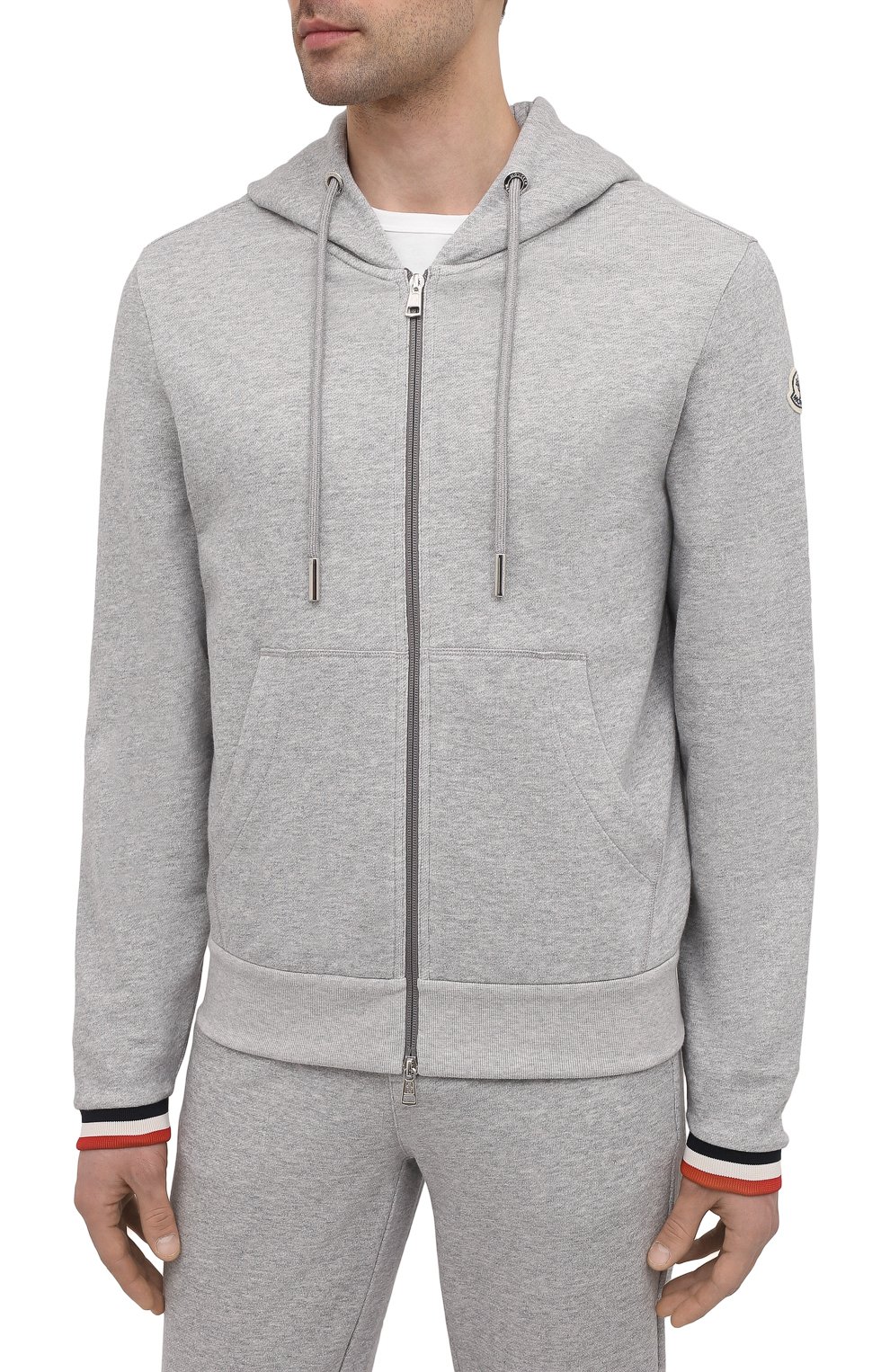 Хлопковая толстовка MONCLER серого цвета по цене 48100 руб., арт. G1-091-8G742-00-V8007, фото 3 Хлопковая толстовка MONCLER, арт. G1-091-8G742-00-V8007, фото 3