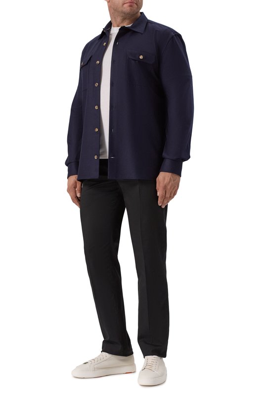 Шерстяная рубашка Brunello Cucinelli M038P0720 Синий  M038P0720 Фото 2