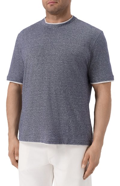 Футболка изо льна и хлопка BRUNELLO CUCINELLI, арт. MW8357427W, фото 3