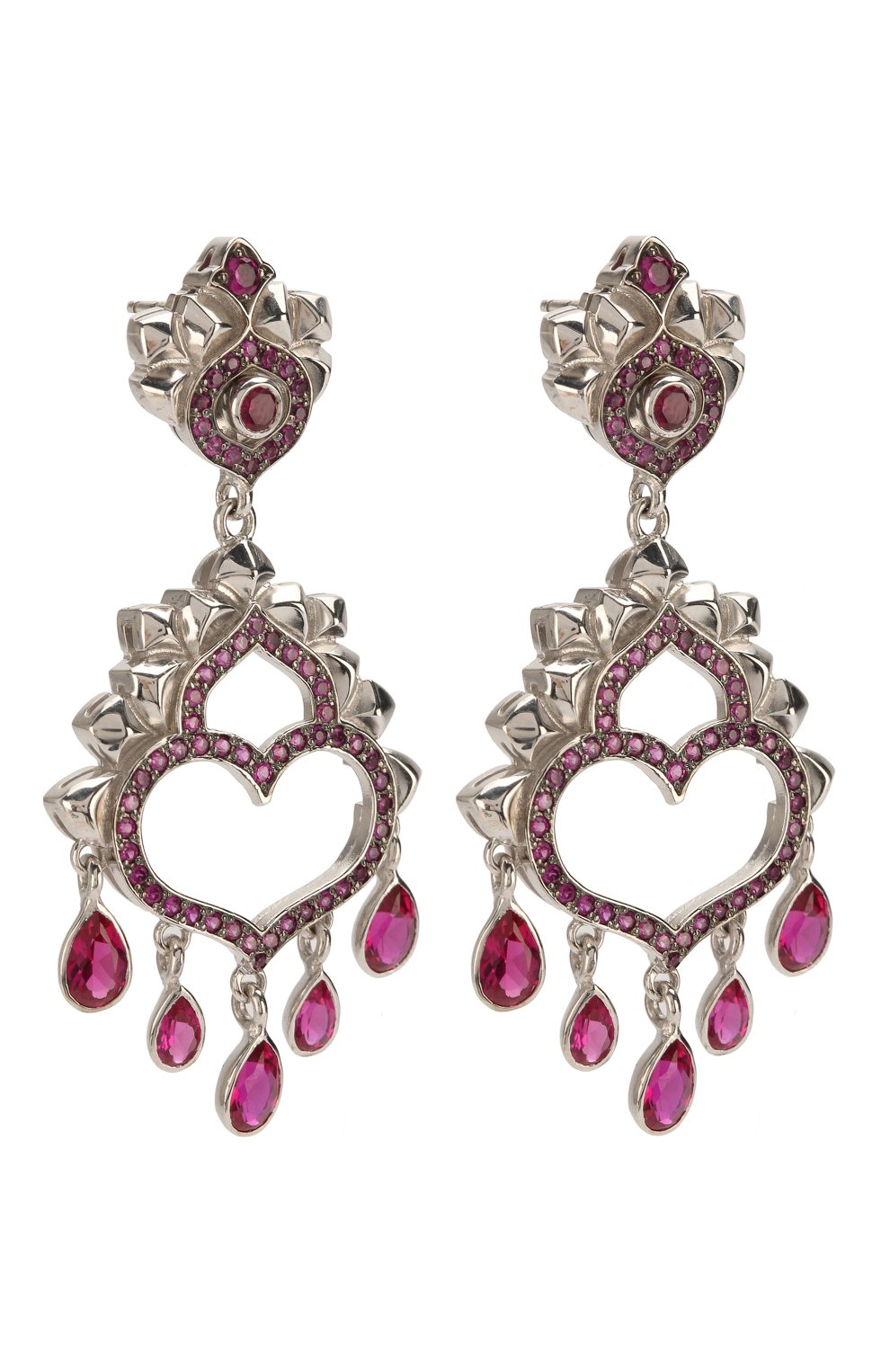 Серьги heart QUEENSBEE розового цвета по цене 45100 руб., арт. 201256/15,87, фото 3 Серьги heart QUEENSBEE, арт. 201256/15,87, фото 3